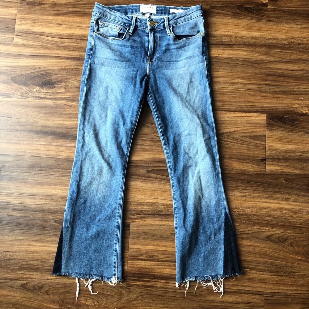 Frame Le Crop Mini Boot Gusset Raw Edge
